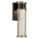 Camillo LED Outdoor Wall Sconce - Textured Black / Clear Seeded