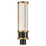 Camillo LED Outdoor Post Light - Textured Black / Clear Seeded