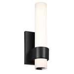 Izza Wall Light - Matte Black / Opal