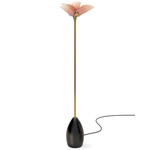 Blossom Wooden Base Floor Lamp - Black / Gold / Pink