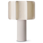 Kactos Table Lamp - White / Ivory White Wood