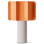 Kactos Table Lamp - White / Orange Wood