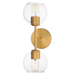 Knox Wall Sconce - Natural Aged Brass / Clear