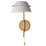 Lucas Wall Sconce - Natural Aged Brass / Light Grey