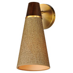 Sumatra Wall Sconce - Natural Aged Brass / Grasscloth