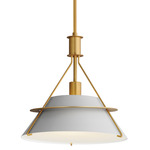 Lucas Pendant - Natural Aged Brass / Light Grey