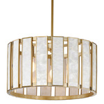 Miramar Chandelier - Aged Brass / Capiz