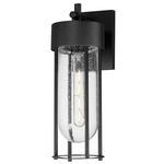 Millennial Outdoor Wall Sconce - Black / Clear Seedy