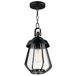 Mariner Outdoor Pendant - Black / Antique Brass / Clear Seedy