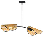 Bonnet Linear Pendant - Black / Natural