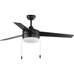 Trio Ceiling Fan with Light - Black / Black / Walnut