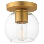 Knox Ceiling Light - Natural Aged Brass / Clear