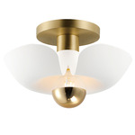 Poppy Ceiling Light - Satin Brass / White