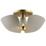 Poppy Ceiling Light - Satin Brass / Silver Gold