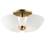 Poppy Ceiling Light - Satin Brass / White