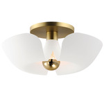 Poppy Ceiling Light - Satin Brass / White