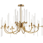 Divine Chandelier - Heritage Brass / Clear