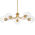 Knox Chandelier - Natural Aged Brass / Clear