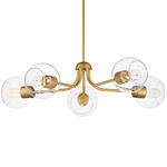 Knox Chandelier - Natural Aged Brass / Clear