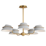 Lucas Chandelier - Natural Aged Brass / Light Grey