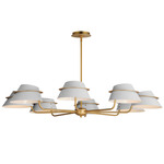 Lucas Chandelier - Natural Aged Brass / Light Grey