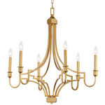 Normandy Chandelier - Gold Leaf