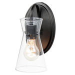 Ava Wall Sconce - Black / Clear