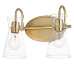 Ava Bathroom Vanity Light - Natural Aged Brass / Clear