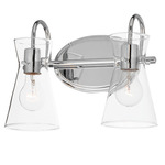 Ava Bathroom Vanity Light - Polished Chrome / Clear