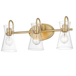 Ava Bathroom Vanity Light - Natural Aged Brass / Clear