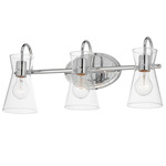 Ava Bathroom Vanity Light - Polished Chrome / Clear