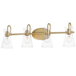 Ava Bathroom Vanity Light - Natural Aged Brass / Clear