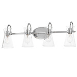 Ava Bathroom Vanity Light - Polished Chrome / Clear