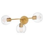 Knox Bathroom Vanity Light - Natural Aged Brass / Clear