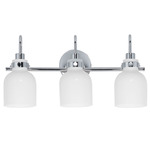 Milk Bathroom Vanity Light - Polished Chrome / White