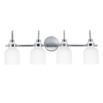 Milk Bathroom Vanity Light - Polished Chrome / White