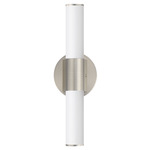 Tubo Bathroom Vanity Light - Satin Nickel / White