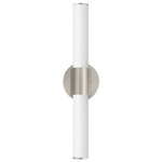 Tubo Bathroom Vanity Light - Satin Nickel / White