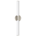 Tubo Bathroom Vanity Light - Satin Nickel / White