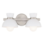 Cinched Dome Bathroom Vanity Light - Brushed Nickel / White