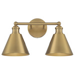 Modern Farmhouse Bathroom Vanity Light - Natural Brass