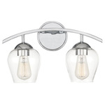 Transitional Arc Bathroom Vanity Light - Chrome / Clear