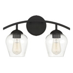 Transitional Arc Bathroom Vanity Light - Matte Black / Clear