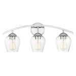Transitional Arc Bathroom Vanity Light - Chrome / Clear