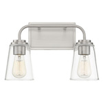 Swag Bathroom Vanity Light - Brushed Nickel / Clear