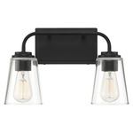 Swag Bathroom Vanity Light - Matte Black / Clear