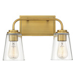 Swag Bathroom Vanity Light - Natural Brass / Clear