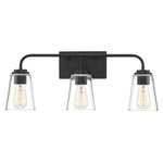 Swag Bathroom Vanity Light - Matte Black / Clear