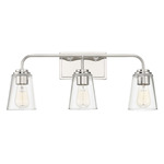 Swag Bathroom Vanity Light - Polished Nickel / Clear