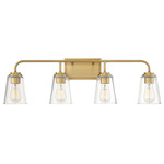 Swag Bathroom Vanity Light - Natural Brass / Clear